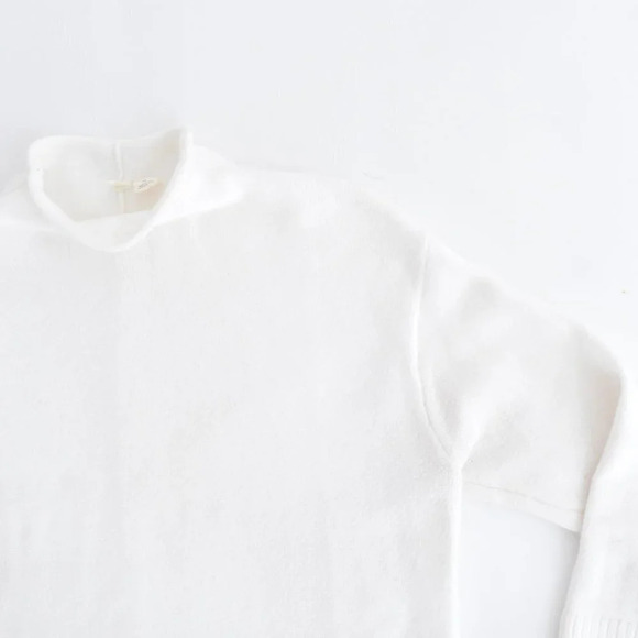 Anthropologie Moth  White Mockneck Knit Sweater Cottagecore XS - Picture 10 of 13